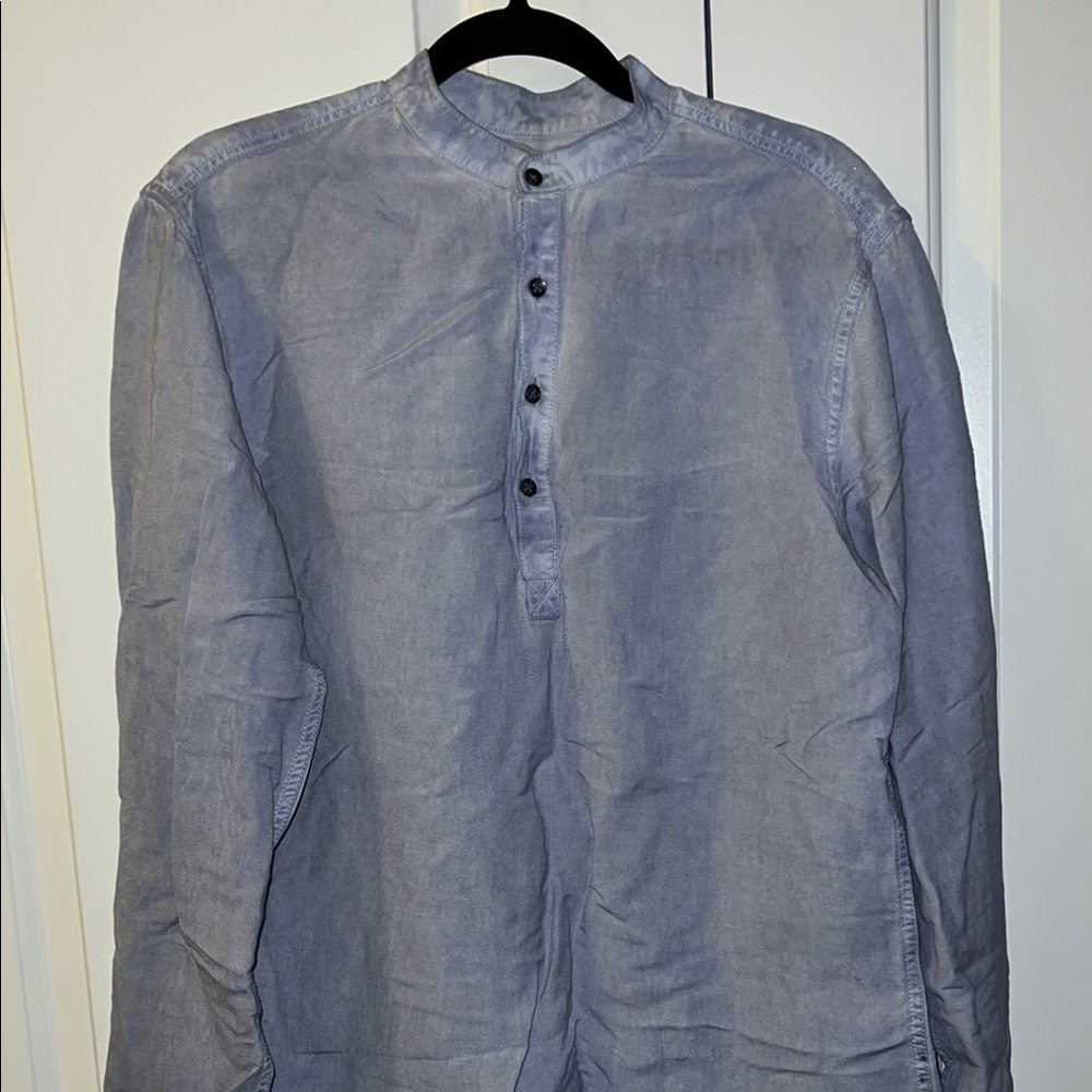INC International Concepts Blue Casual Button Down Shirt